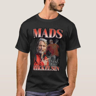 Mads Mikkelsen 90s Style Graphic (versie 2) Prem T-shirt