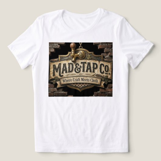 MadTapCo logo T-shirt | Oud brouwerijbord (Design voorkant)