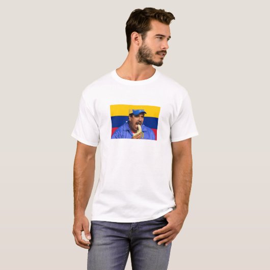 Maduro die een banaan eet t-shirt (Voorkant volledig)