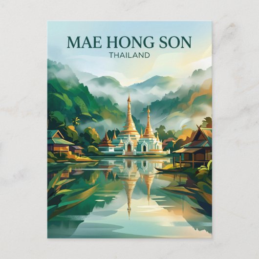 Mae Hong Son Thailand Briefkaart (Voorkant)