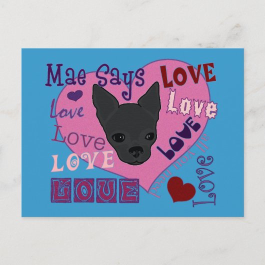 Mae zegt liefde! Briefkaart (Voorkant)