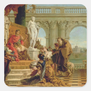 Maecenas presenteert de liberale kunst aan de keiz vierkante sticker