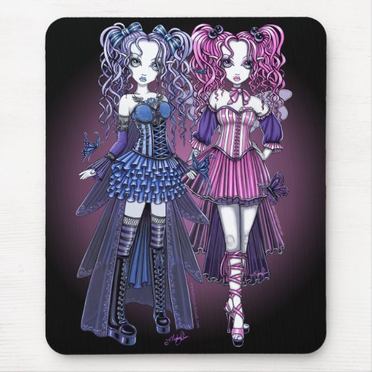 Maegan & Haylee Gothic Couture Fairies Mousepad Muismat (Voorkant)