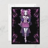 "Maegan" Pink Valentijn Fairy Art Briefkaart (Voorkant / Achterkant)