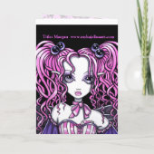 "Maegan" Roze Valentijn Fairy Art Card Feestdagen Kaart (Achterkant)