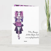 "Maegan" Roze Valentijn Fairy Art Kaart (Achterkant)