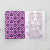 "Maegan" Roze Valentijn Fairy Art Kaart (Binnen)