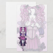 "Maegan" Roze Valentijn Fairy Art Stationery Briefpapier (Voorkant / Achterkant)