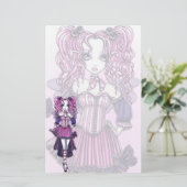 "Maegan" Roze Valentijn Fairy Art Stationery Briefpapier (Staand voorkant)