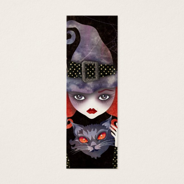 Maelba, het Red Witch Mini Bladwijzer Visitekaartjes (Voorkant)