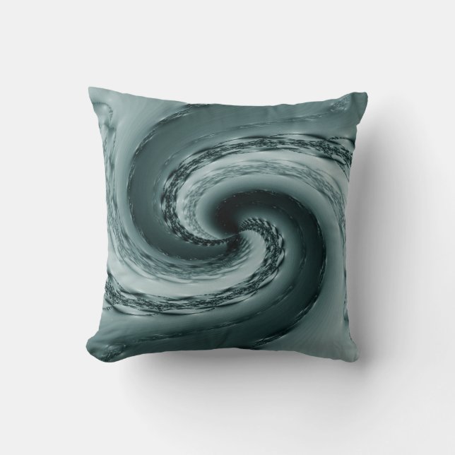 Maelstrom Fractal Abstract - Blauwgroen Kussen (Voorkant)
