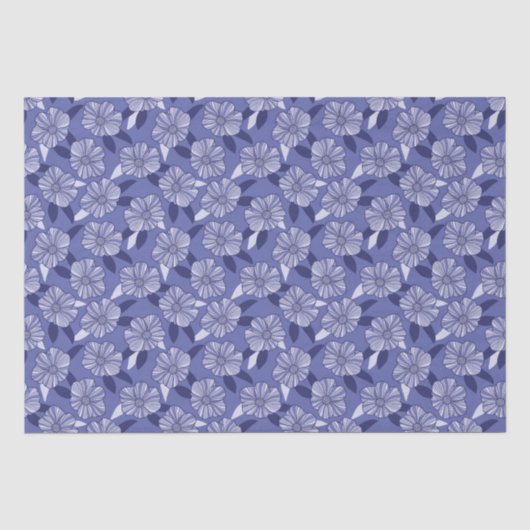 Maerblauw Bloem Lijn Kunst Tissuepapier (Voorkant)