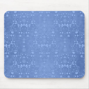 Maerblauw Fantasie Bloemendamask Patroon Muismat