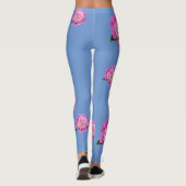 Maerblauw Leggings met Roze Bloemendesign (Achterkant)