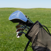 Maerblblauwe golfhoes met monogram golfheadcover (Insitu)