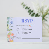 Maerlant bloemscanningcode RSVP kaartje (Staand voorkant)