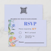 Maerlant bloemscanningcode RSVP kaartje (Voorkant / Achterkant)