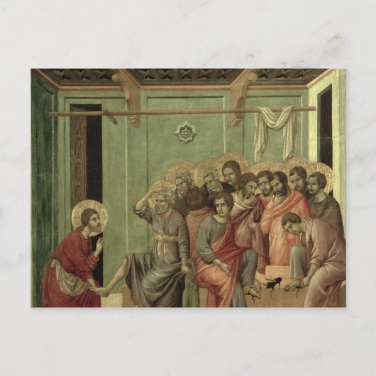 Maesta: Christus de voeten van de disciples wassen Briefkaart (Voorkant)