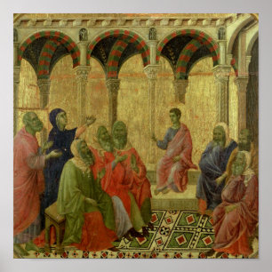 Maesta: Christus Van de Artsen, 1308-11 Poster