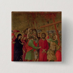 Maesta: De weg naar Calvaria, 1308-11 Vierkante Button 5,1 Cm