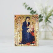 Maestà, detail van Madonna en Kind op de troon Briefkaart (Staand voorkant)