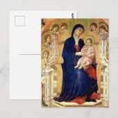 Maestà, detail van Madonna en Kind op de troon Briefkaart (Voorkant / Achterkant)