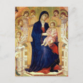 Maestà, detail van Madonna en Kind op de troon Briefkaart (Voorkant)