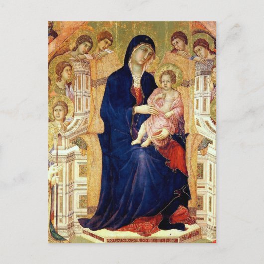 Maestà, detail van Madonna en Kind op de troon Briefkaart (Voorkant)