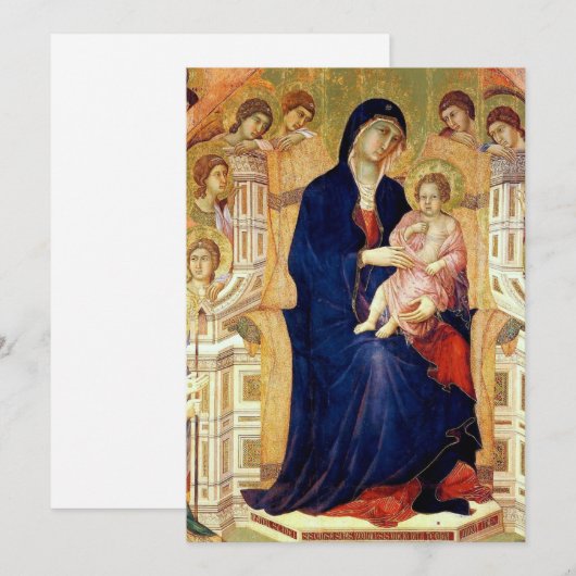 Maestà, detail van Madonna en Kind op de troon Kaart (Voorkant / Achterkant)