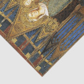 MAESTA, MAAGD MET KIND ,Blauw Goud Geel Tissuepapier (Detail)