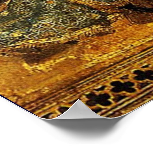 MAESTA,MAAGD MET KIND door Simone Martini Poster (Hoek)