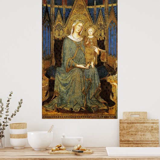 MAESTA,MAAGD MET KIND door Simone Martini Poster (Keuken)