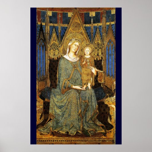 MAESTA , MAAGD MET KIND door Simone Martini Poster (Voorkant)