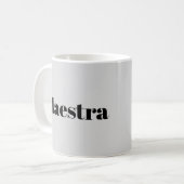 Maestra dirigent pianist muzikant thema koffiemok (Voorkant links)