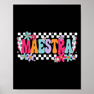 Maestra Leraar Spaans Terug naar school eerste dag Poster