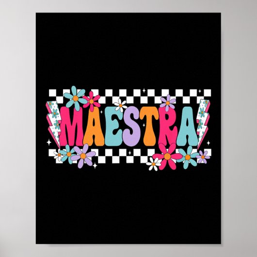 Maestra Leraar Spaans Terug naar school eerste dag Poster (Voorkant)