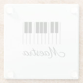 Maestra Piano Muziekleraar Toetsenbord met Naam Glazen Onderzetter (Achterkant)