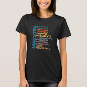 Maestra Proud Spaans leraar Spaanstalige bilateral T-shirt