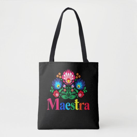 Maestra Proud Spanish Teacher Bilingual Teacher Tote Bag (Voorkant)