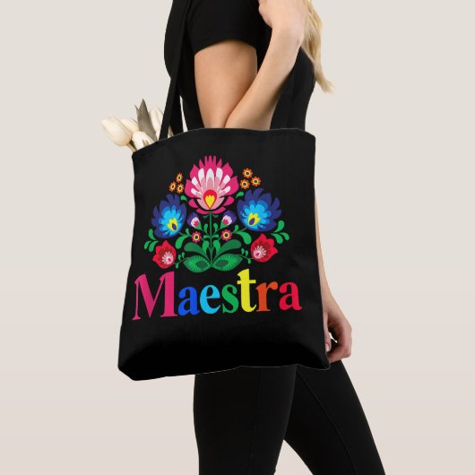 Maestra Proud Spanish Teacher Bilingual Teacher Tote Bag (Dichtbij)