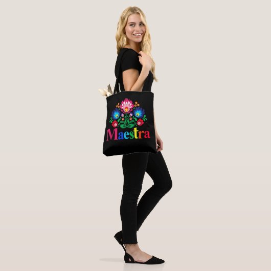 Maestra Proud Spanish Teacher Bilingual Teacher Tote Bag (Op model)