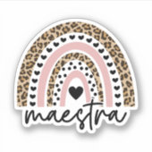 Maestra Rainbow, Spaans Tacher Appreciation Gift Sticker (Voorkant)
