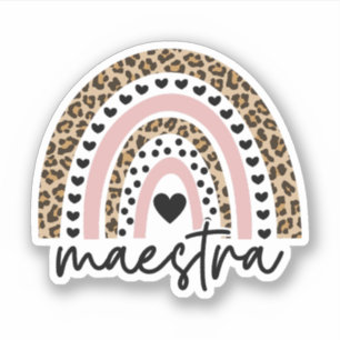 Maestra Rainbow, Spaans Tacher Appreciation Gift Sticker