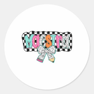 Maestra Spaans Leraren Ck Terug Naar School Potloo Ronde Sticker
