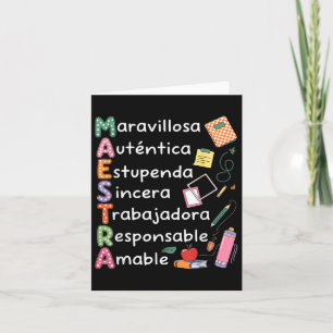 Maestra Spaanse leraar tweetalige leraar Maestra Kaart