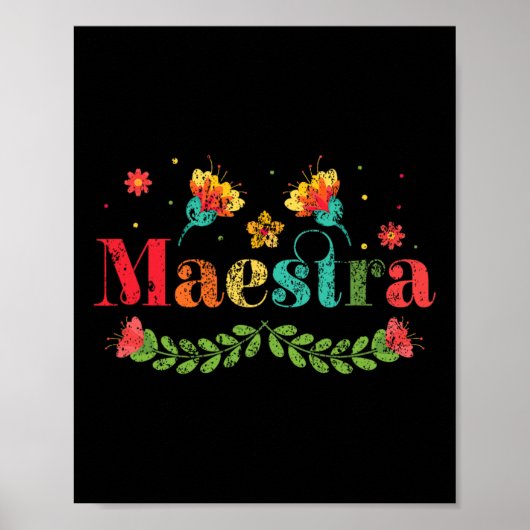 Maestra Spanish Teacher Multilingual Bilingual Tea Poster (Voorkant)