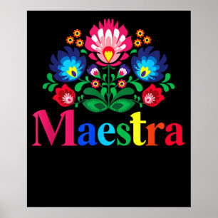 Maestra trots Spaanse leraar tweetalige leraar Poster