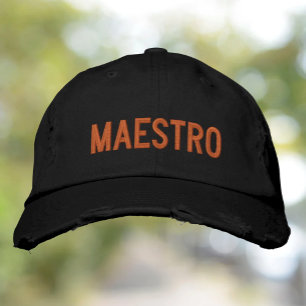 Maestro de meester de leraar geborduurde pet