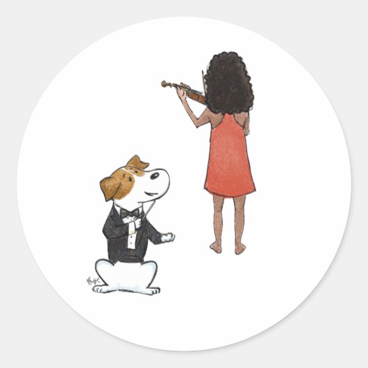 Maestro Dog Ronde Sticker (Voorkant)