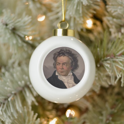 Maestro Ludwig Beethoven Symfoniecomponist Keramische Bal Ornament (Boom)